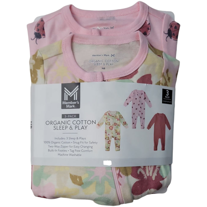 Member's Mark Baby 3-Pack Organic Cotton Soft Sleep And Play