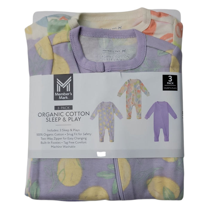 Member's Mark Baby 3-Pack Organic Cotton Soft Sleep And Play