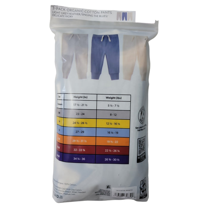 Member's Mark Snap Closure Tag-Less Organic Cotton 3-Pack Pant