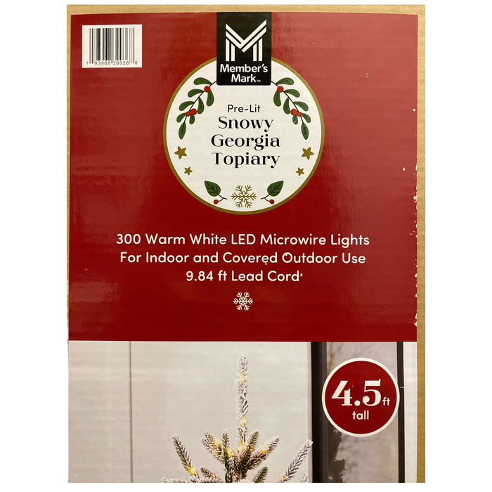 Member's Mark 4.5' Snowy Georgia 300 Warm White LED Pre-Lit Topiary