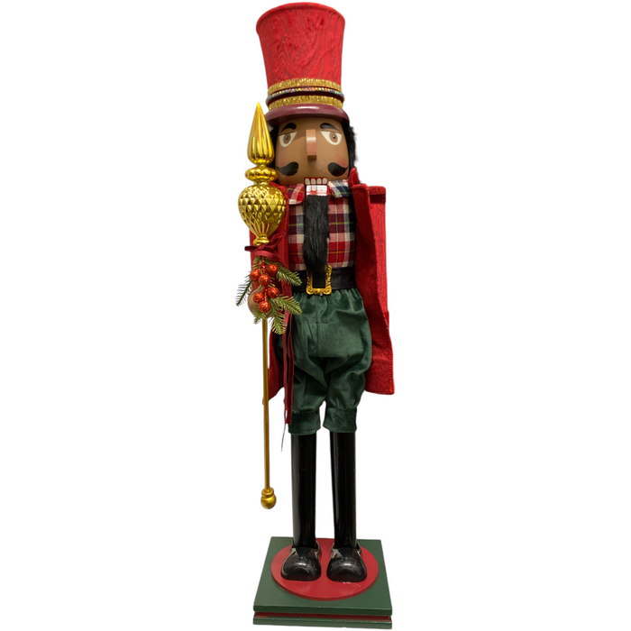 Member's Mark 32" Indoor Red Nutcracker with Scepter and Hat, Multicultural