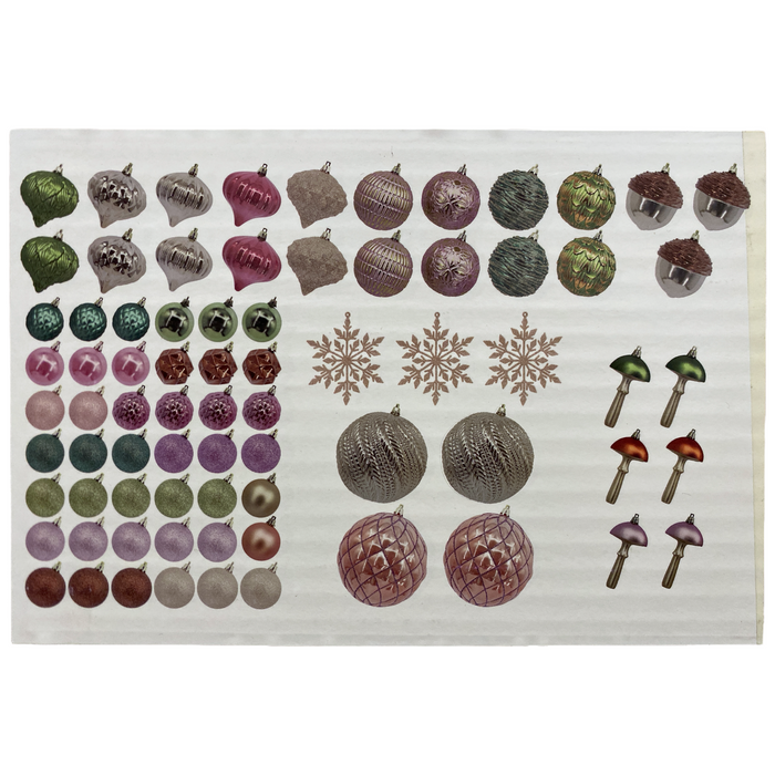 Member's Mark 76-ct. Shatterproof Ornament Collection, Soft & Romantic