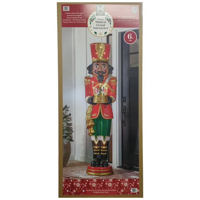 Member's Mark 6' Pre-Lit Musical Grand Nutcracker with Snowglobe, Multicultural