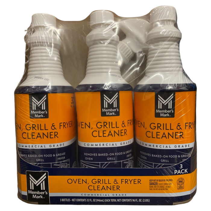 Commercial Oven & Grill Cleaner 32 Oz 3-Pack - Heavy Duty Restaurant Grade With Magic Brick Sponge