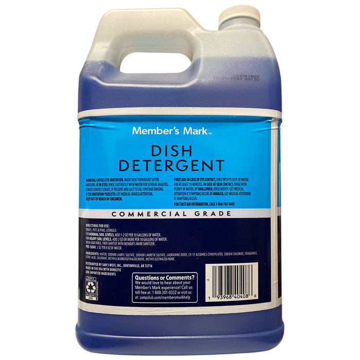Member's Mark Commercial Grade Blue Dish Detergent, 1 Gallon