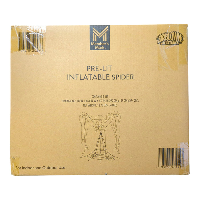 Member's Mark LED Pre-Lit Airblown Inflatable Spider, 9ft