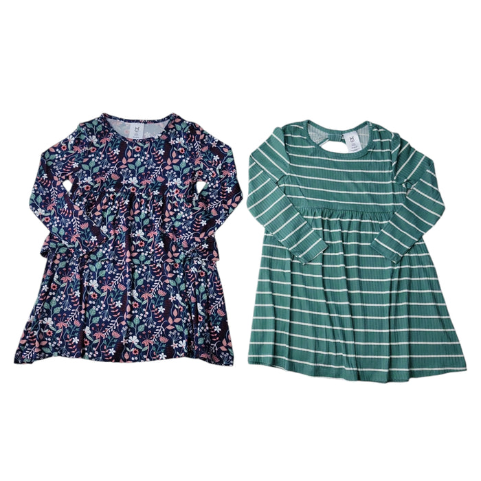 Member's Mark Girls Tagless Elastic Waist Long Sleeve 2-Pack Knit Dress