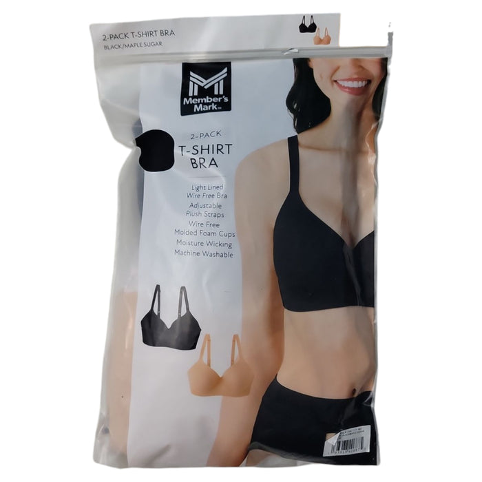 Member's Mark 2-Pack Moisture Wicking Adjustable Straps T-Shirt Bra