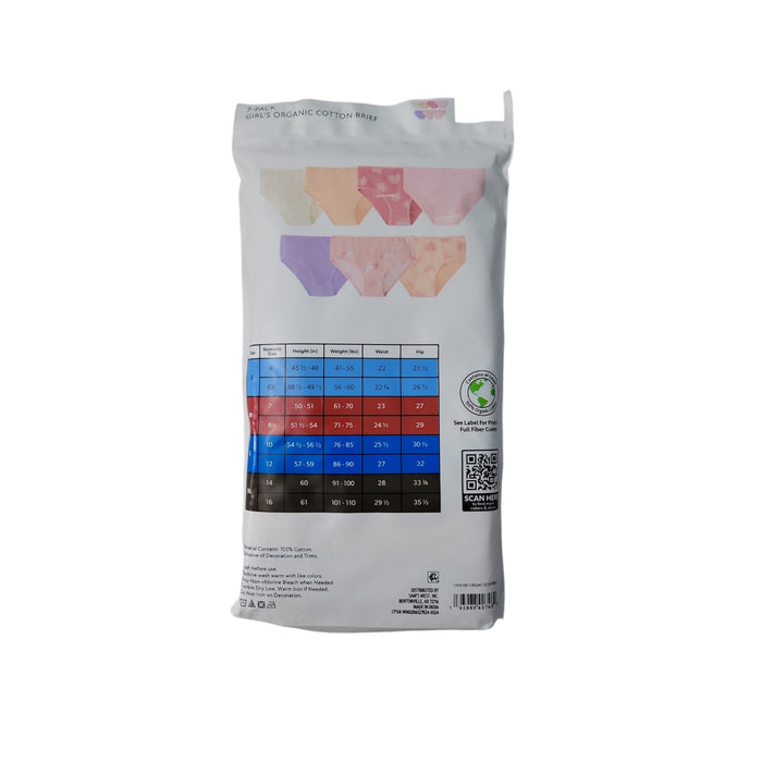 Member's Mark Girls 7-Pack Tag-Free Organic Cotton Brief