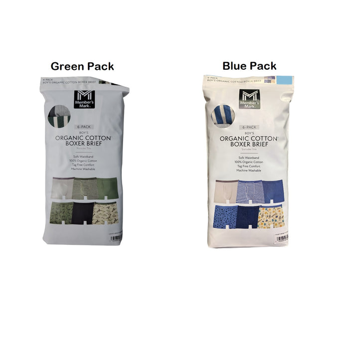Member's Mark Boys 6-Pack Organic Cotton Boxer Brief