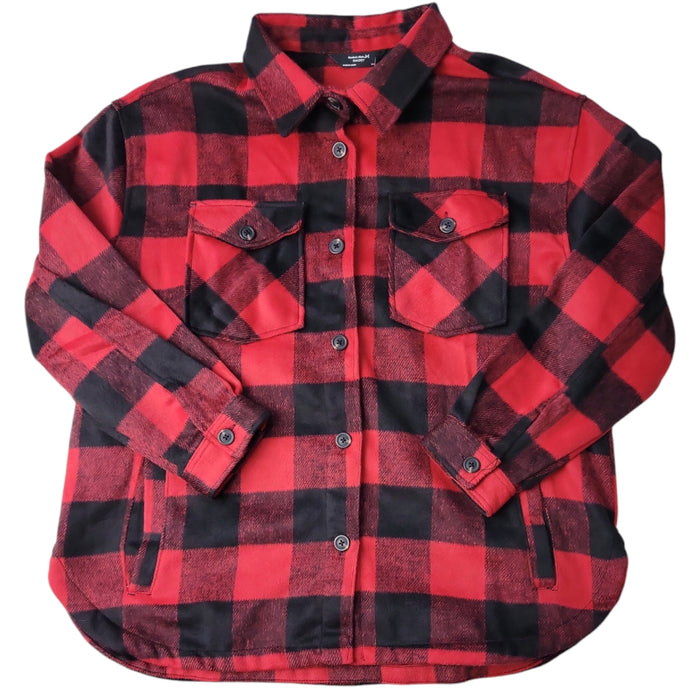 Member's Mark Girl's Button Closure Fleece Sherpa Lined Shacket