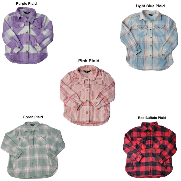 Member's Mark Girl's Button Closure Fleece Sherpa Lined Shacket