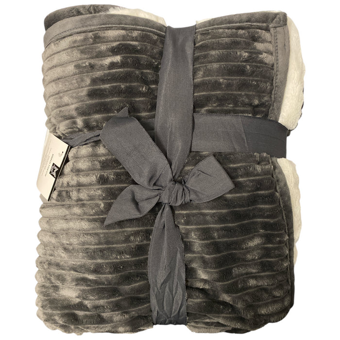 Member's Mark Extremely Soft Ribbed Throw, Faux Fur Reverse, 60"x70"