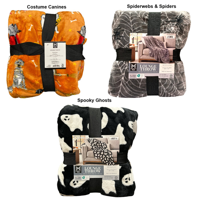 Member's Mark Reversible Velvety Soft Halloween Lounge Throw Blanket, 60" x 70"