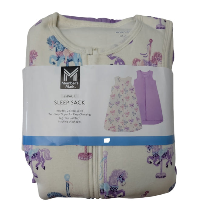 Member's Mark Girls Inverted Zipper Sleeveless 2-Pack Sleep Sack