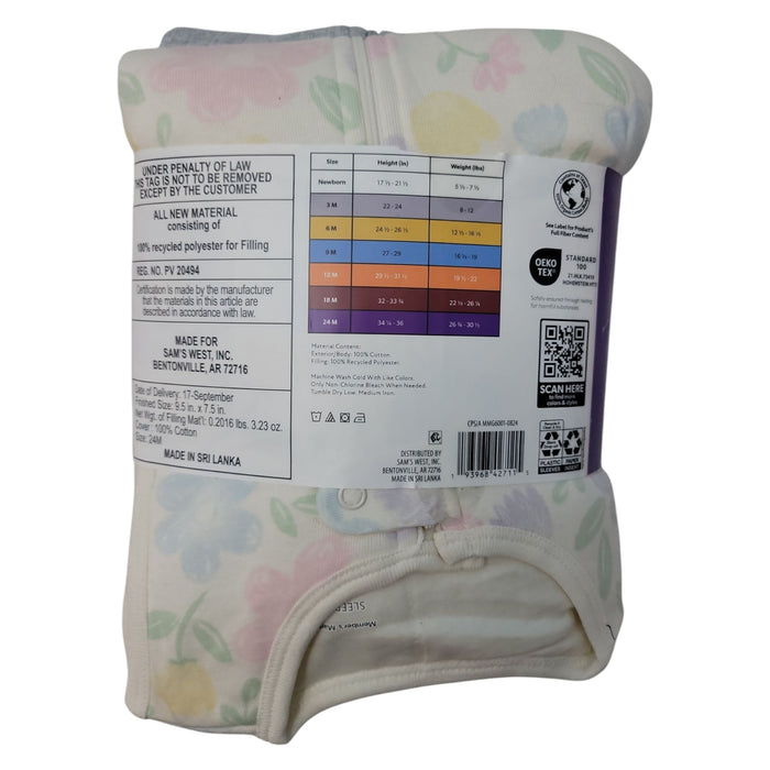 Member's Mark Girls Inverted Zipper Sleeveless 2-Pack Sleep Sack