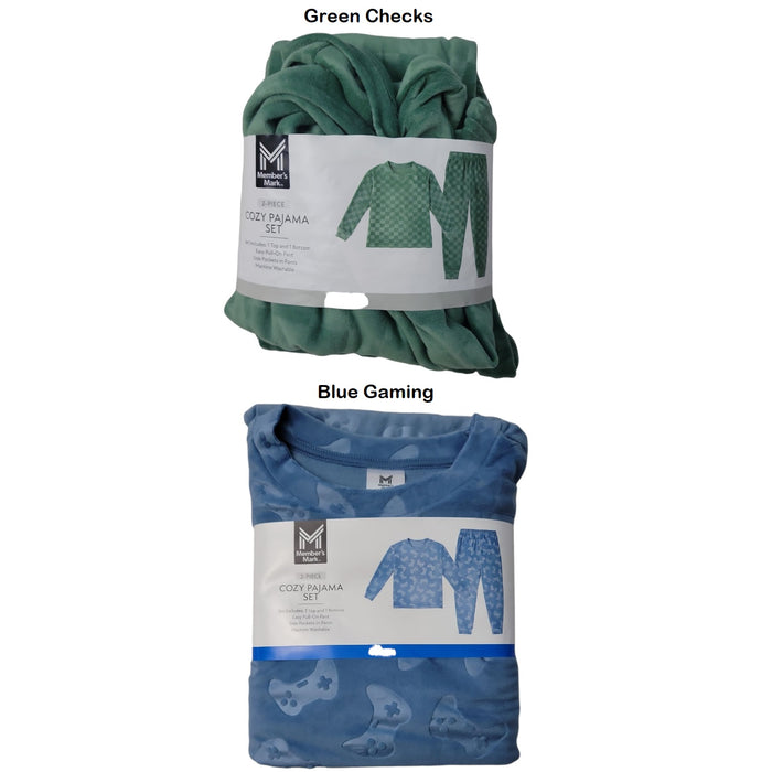Member's Mark Boys 2-Piece Easy Care Long Sleeve Cozy Pajama Set