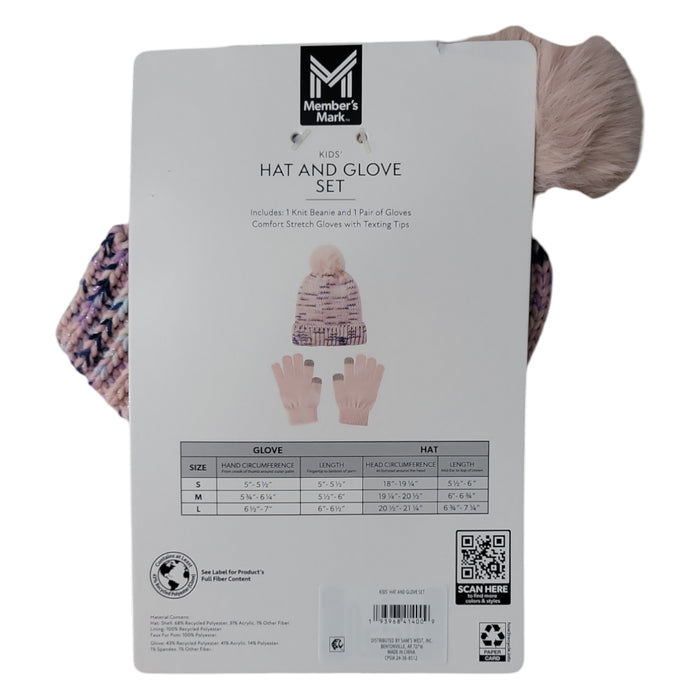 Member's Mark Kids Warm & Cozy Knit Hat and Glove Set