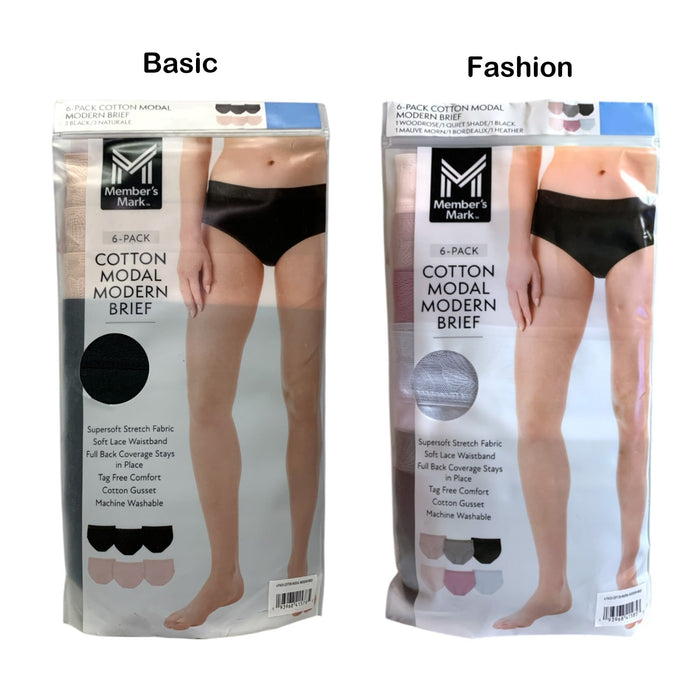 Member's Mark Women's 6-Pack Cotton Luxe Modern Brief