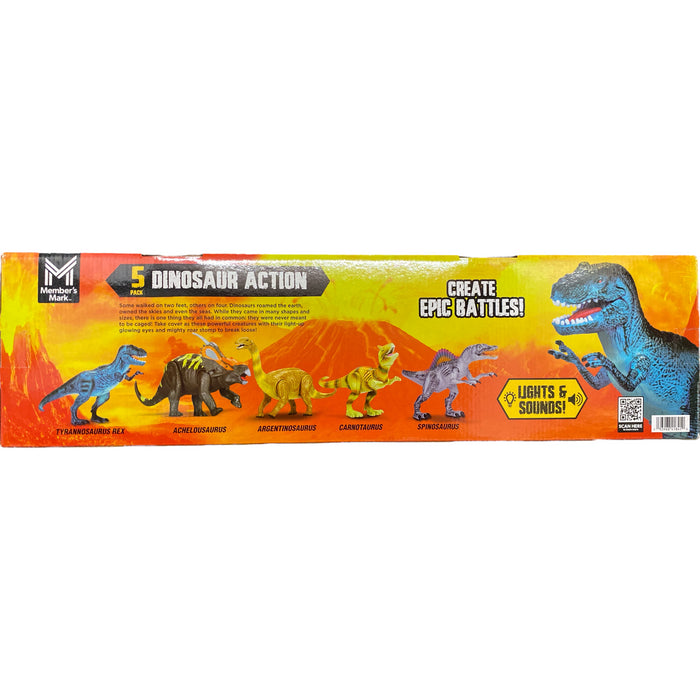 Member's Mark Lights & Sounds Fully Poseable Dinosaurs, 5 pk