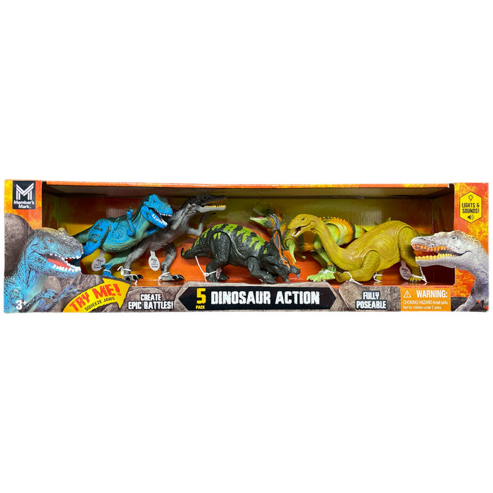 Member's Mark Lights & Sounds Fully Poseable Dinosaurs, 5 pk