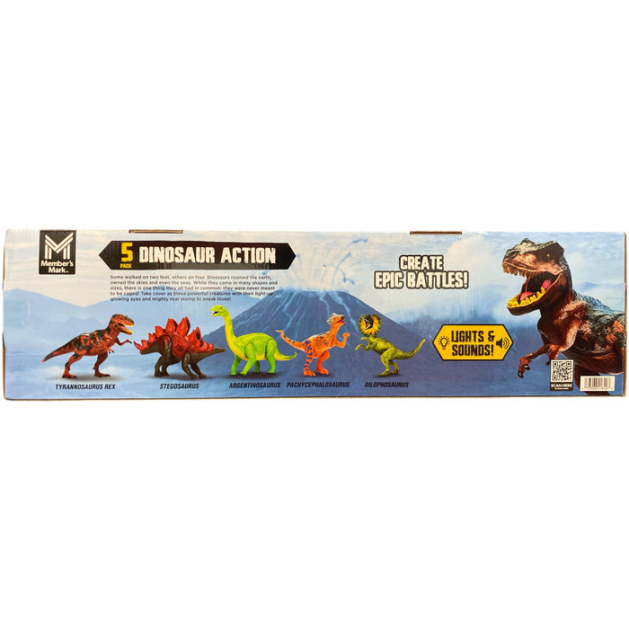 Member's Mark Lights & Sounds Fully Poseable Dinosaurs, 5 pk