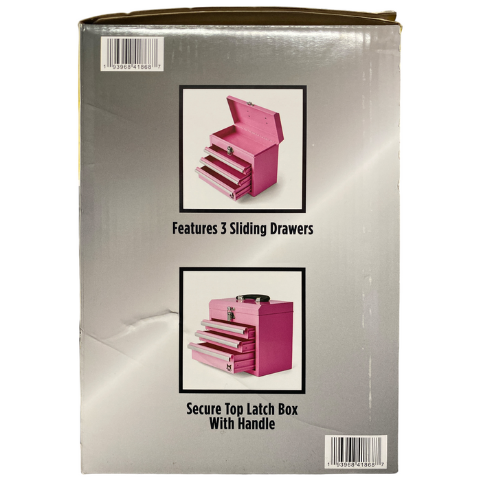 Member's Mark 3 Drawer Powder Coated Steel Tool Box, Pink