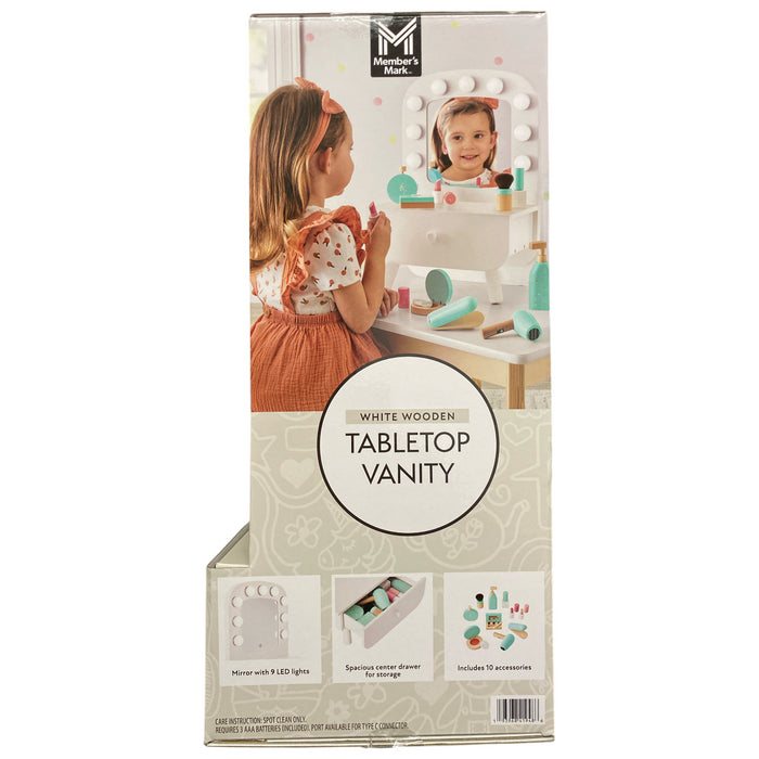 Member's Mark Kid's Mid-Century Modern Tabletop Vanity, White