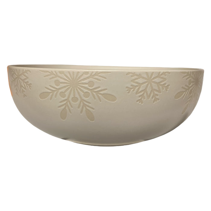 Member's Mark 2-Piece Stoneware Holiday Serveware Set (Snowflake)