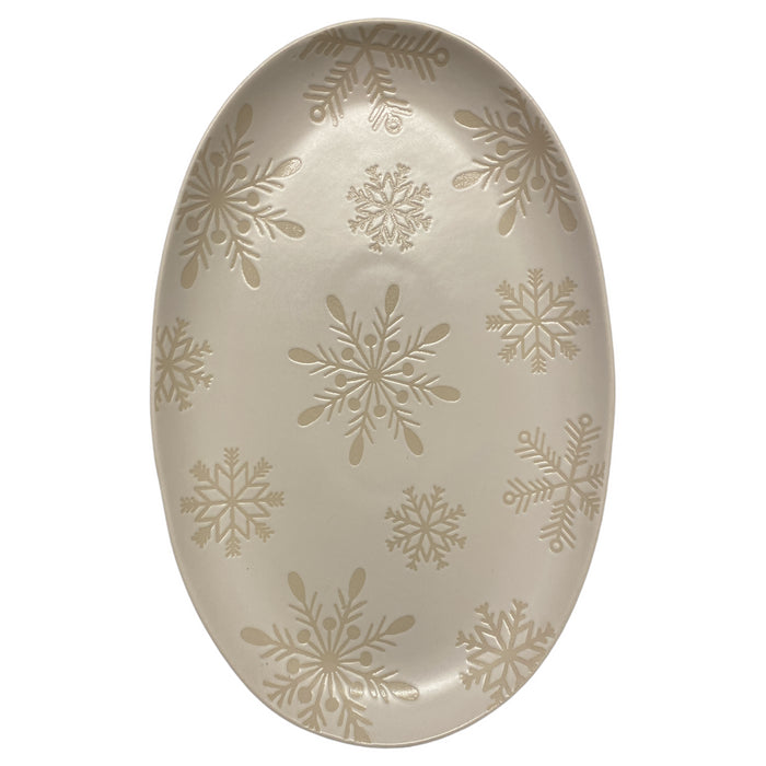 Member's Mark 2-Piece Stoneware Holiday Serveware Set (Snowflake)