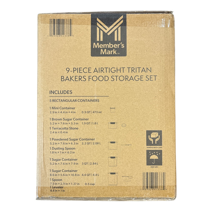 Member's Mark 9 Piece Airtight Tritan Bakers Food Storage Set