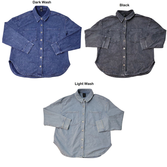 Member's Mark Women's Relaxed Fit Knit Denim Shirt