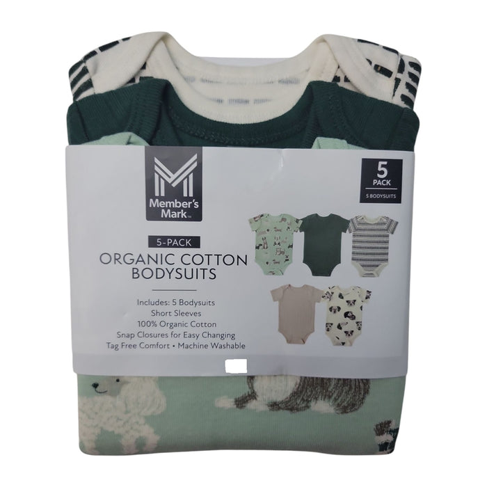 Member's Mark Baby 5-Pack Soft Organic Cotton Bodysuit