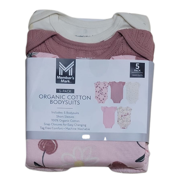 Member's Mark Baby 5-Pack Soft Organic Cotton Bodysuit