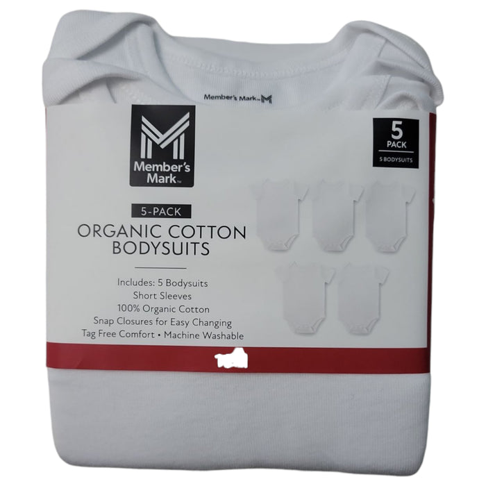 Member's Mark Baby 5-Pack Soft Organic Cotton Bodysuit