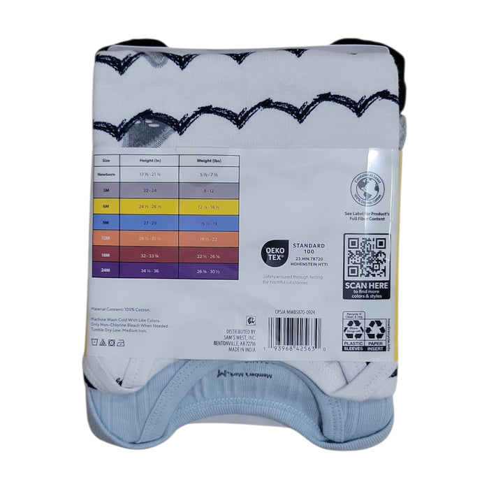 Member's Mark Baby 5-Pack Soft Organic Cotton Bodysuit