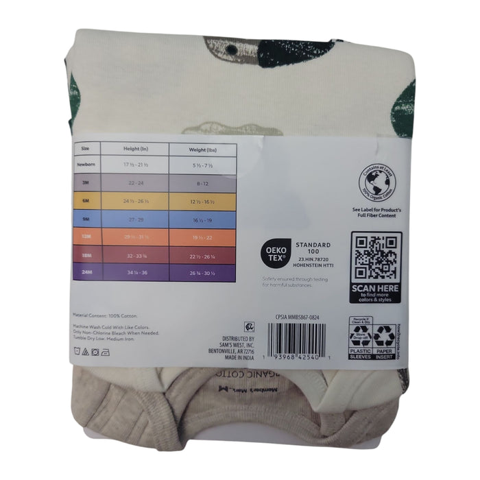 Member's Mark Baby 5-Pack Soft Organic Cotton Bodysuit