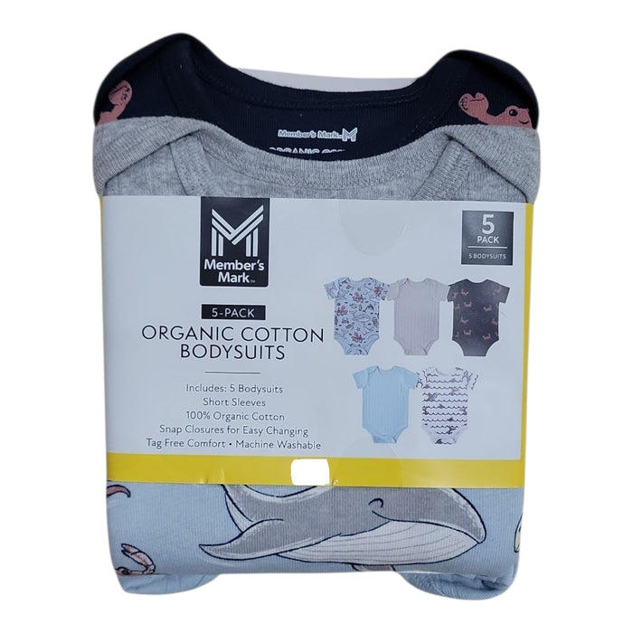 Member's Mark Baby 5-Pack Soft Organic Cotton Bodysuit