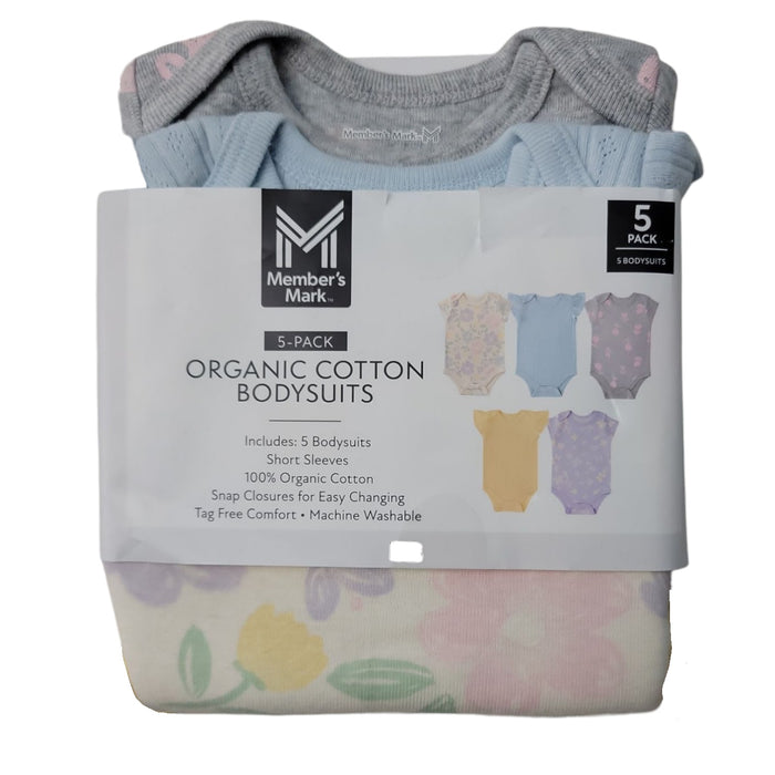 Member's Mark Baby 5-Pack Soft Organic Cotton Bodysuit