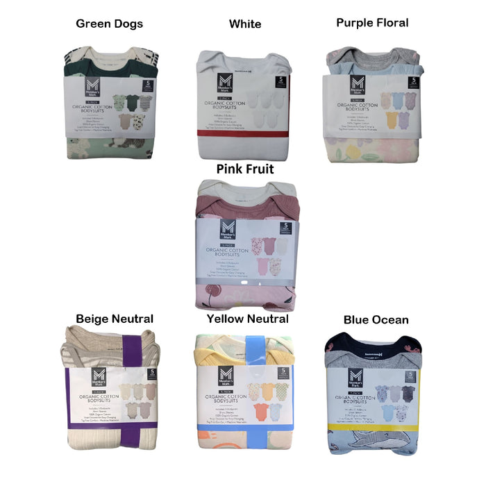 Member's Mark Baby 5-Pack Soft Organic Cotton Bodysuit