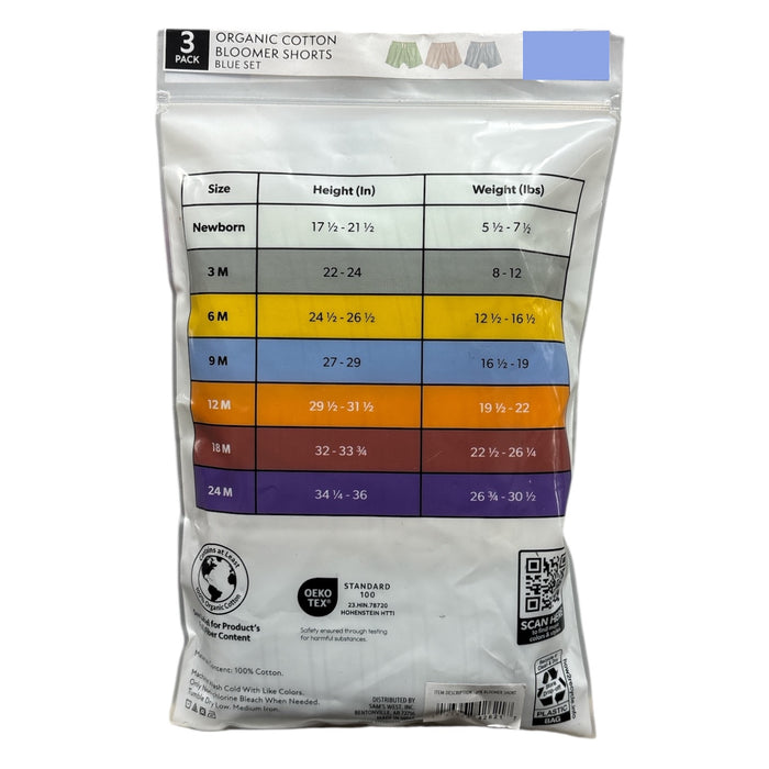 Member's Mark Baby Boy 3-Pack Organic Cotton Bloomer Short