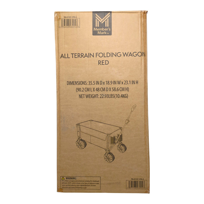 Members Mark All-Terrain Collapsible Folding Wagon, Red, TR-21727-1PS-3