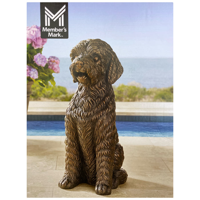 Member's Mark Polyresin Weather Resistant Sitting Doodle Dog Statue, Copper
