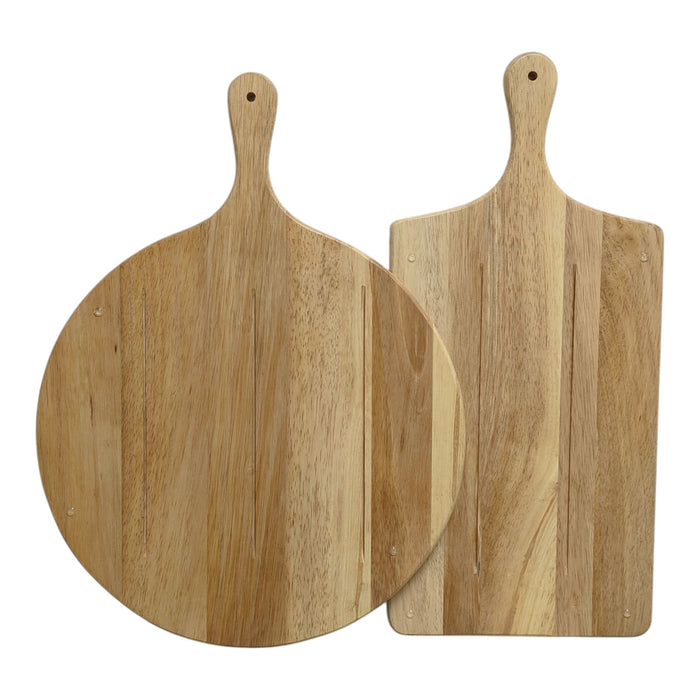 Member's Mark Rubber Wood Charcuterie Boards, Round/Rectangular, Set of 2