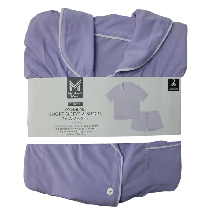 Member's Mark 2-Piece Drawstring  Notch Collar Pajama Set