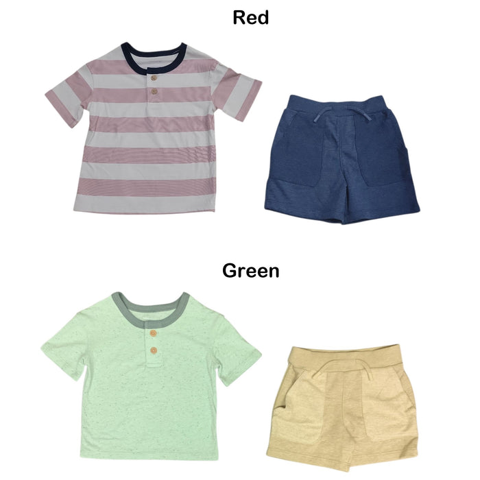 Member's Mark Toddler Boys 2-Pieces Soft Henley Tee Playwear Set