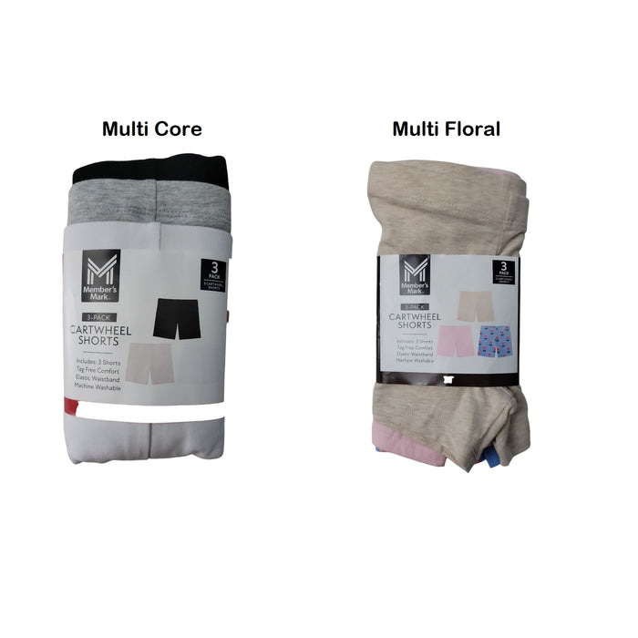 Member's Mark Girls 3-Pack Sit Snug Cartwheel Short