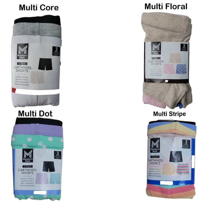 Member's Mark Girls 3-Pack Sit Snug Cartwheel Short
