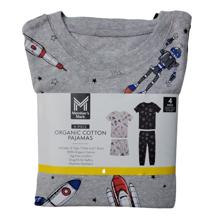 Member's Mark Boys 4-Piece Soft Organic Cotton Pajama
