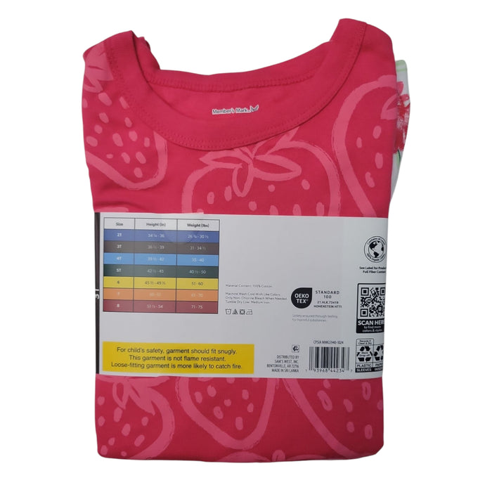 Member's Mark Girl's 4-Piece Soft Organic Cotton Pajama